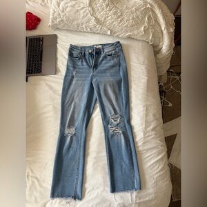 VERVET BY FLYING MONKEY Light Blue Distressed Skinny Jeans